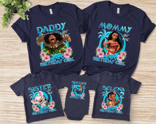 Custom Moana Birthday Shirt, Island Themed Animated Birthday Shirt, Oceanic Story Birthday Girl Shirt, Disney Birthday Squad Shirt