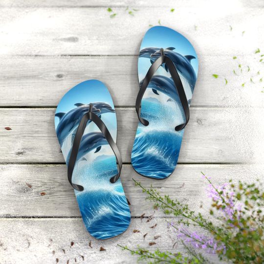 Discover Dancing Dolphin Flip Flops