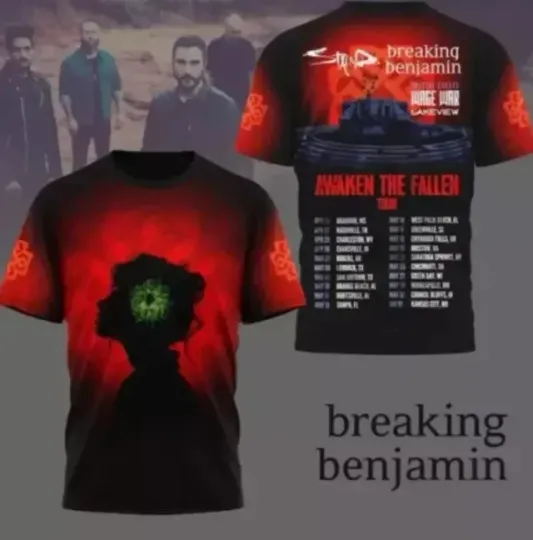 Breaking Benjamin awaken the fallen tour 2025 3D Shirt