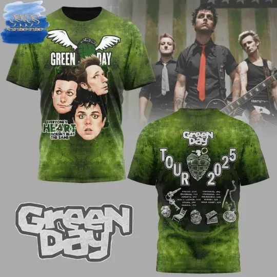 Green Day 2025 World Tour Limited Edition 3D T-Shirt Gift Fans