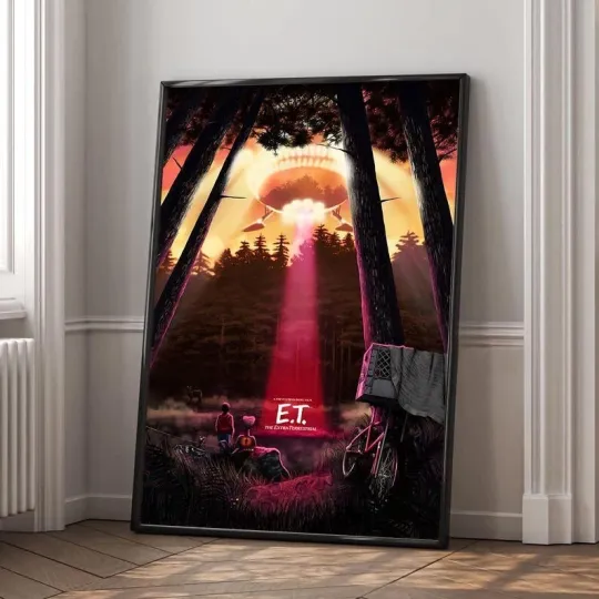 E.T. The Extra-Terrestrial Movie Poster, Gift for Mother's Day Father's Day