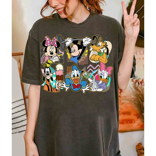 Retro 90s Mickey & Friends Shirts, Disney Donald Goofy Pluto Shirt, Minnie And Daisy Shirt, Disneyland Holiday Family Vacation 2025 Trip