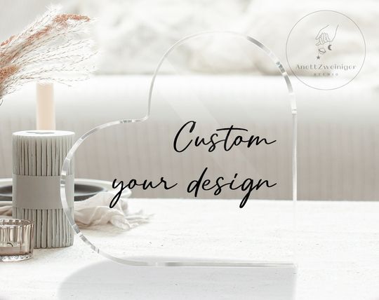 Custom Heart Acrylic Plaque, Custom Heart Shape Acrylic Sign, Party Decor, Personalized Gifts, Custom Heart Shape Plaque