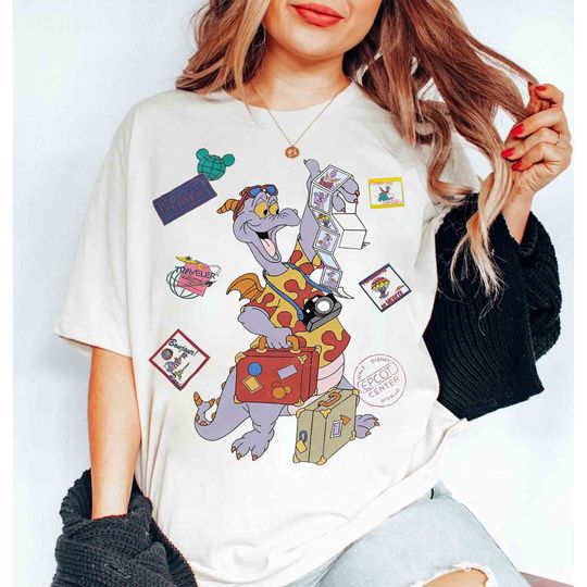 Cute Figment Dragon Travel Around the World Shirts, Disney Epcot Center Shirt, Figment Purple Dragon Tee, Family Matching Trip 2025 Tee