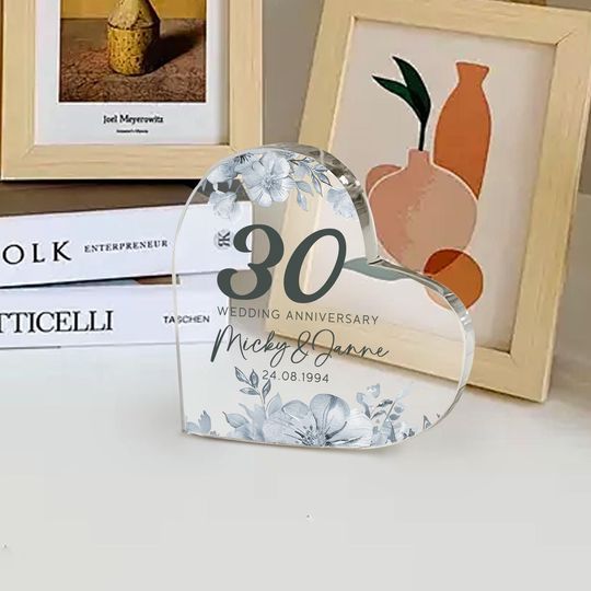 Personalized  Heart Acrylic Plaque,18th Birthday Plaque,20/30/40th Anniversary Gift,Wedding Acrylic Plaque,Anniversary Gift for Parents