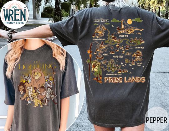 Vintage Disney Lion King Rafiki Simba Pride Lands Map Shirt, Animal Kingdom Shirts, Disney Hakuna Matata Shrit, Disney Family Trip Shirts