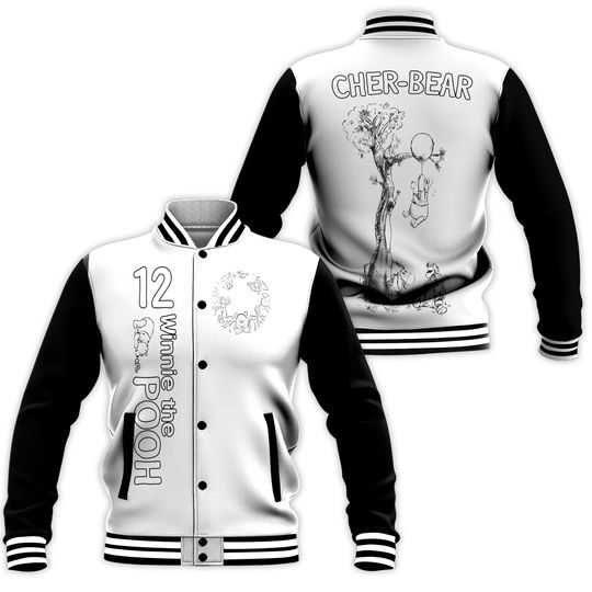 Custom Team Winnie the Pooh Varsity Jacket, Adult Varsity Jacket, Personalized