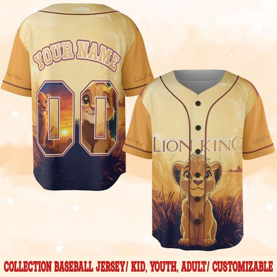 Personalized Disney The Lion King Baseball Jersey, Mufasa Simba Timon Pumbaa Kid Youth Adult Baseball Team,WDW Disneyland Family Trip