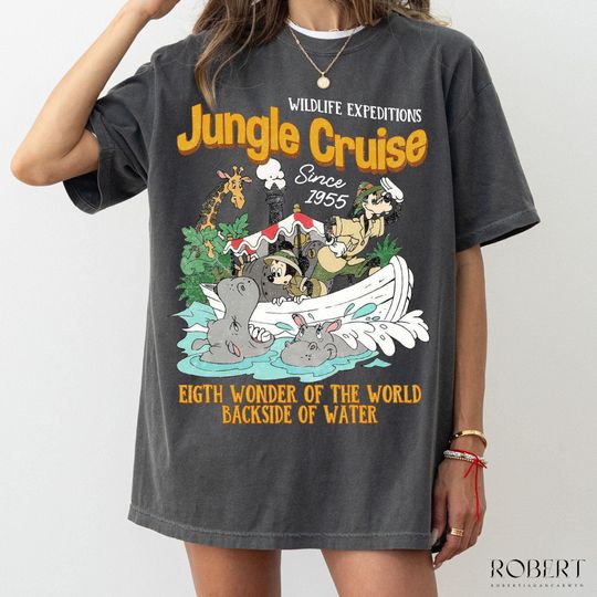 Retro Disney Jungle Cruise Shirt, Eighth Wonder Of The World Backside Of Water Disney Ride Tee, Mickey & Friends Magic Kingdom Trip