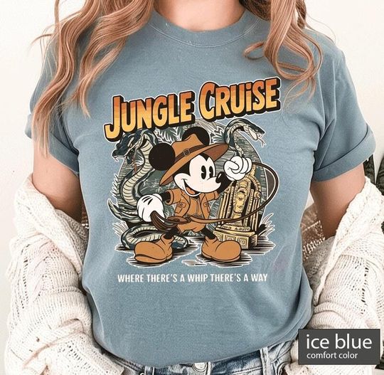 Disney Jungle Cruise Tee, Vintage Mickey and Friends Design, Magic Kingdom Park Shirt, Retro 50s Disneyland Ride Collection