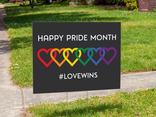 Happy Pride Month LGBTQIA+ Yard Sign Decor