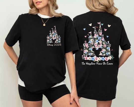 Magical Floral Castle Shirt, Spring Trip Shirt, Happiest Place on Earth Sweatshirt, Magic Kingdom Shirt, Disneyland Shirt, Magical Kingdom