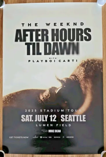 Weeknd After Hours Til Dawn 2025 Tour Poster Seattle 7/12/25