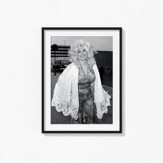Dolly Parton Black and White Album Cover Poster - Home Decor Wall Art Prints