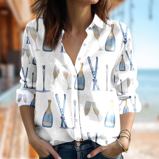 Apres Ski Champagne Blouses Women Shirt, Apres Ski Party Casual Women Shirt, Apres Ski Champagne Skiing Snowboard Shirt, Snowboard Gift
