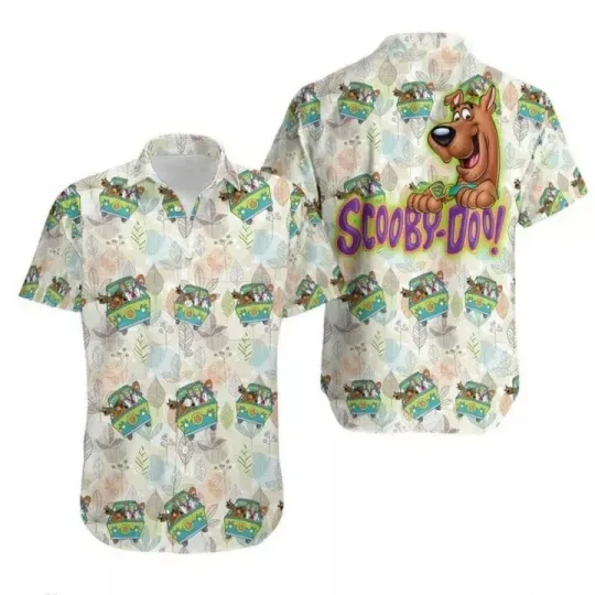 Discover Vintage Scooby Doo &amp Friends In The Mystery Machine Scooby Doo Hawaiian Shirt