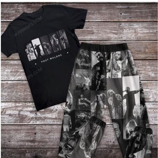 Post Malone Pajamas Set, Post Malone Family Pajamas Set, Post Malone Christmas Pajamas for Adult and Kids