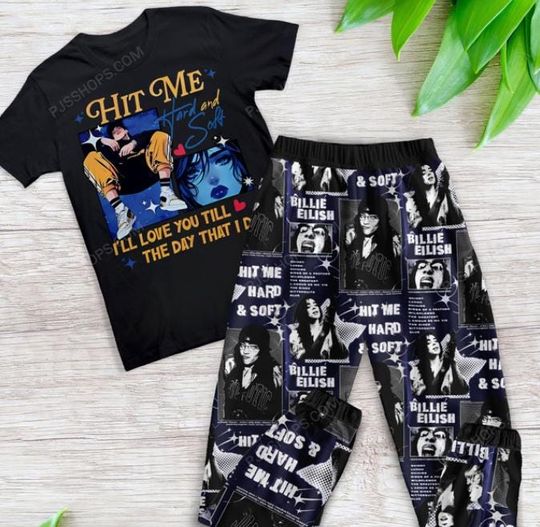Billie Hit Me Hard and Soft 2025 Tour Pajamas Set, Billie Eilish Pajamas Set, Premium Soft Fabric, Ultimate Comfort for Sleep and Lounge
