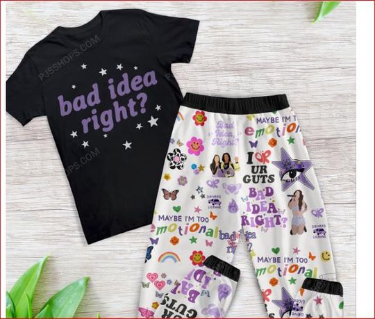 Olivia Rodrigo Pajama Set, Bad Idea Right Pajamas Set, Premium Soft Fabric, Ultimate Comfort for Sleep and Lounge,Stylish