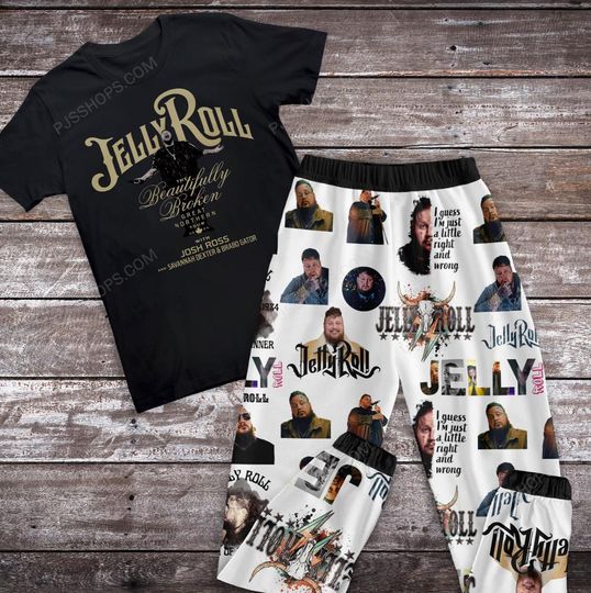 Jelly Roll The Beautifully Broken Tour 2025 Pajama Set, Comfortable & Stylish Sleepwear, Jelly Roll Tour 2025 Pajamas Set