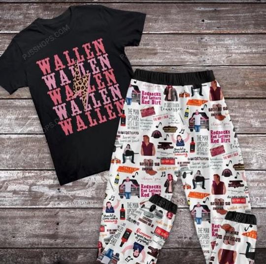 Wallen Western Leopard Pajamas Set, Wallen Bullhead Pajamas Set, Cowgirl Wallen Shirt Family Pajamas For Adult And Kids