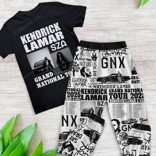 Kendrick Lamar Tour Pajamas Set  Stylish Graphic Sleepwear for Rap Music Fans