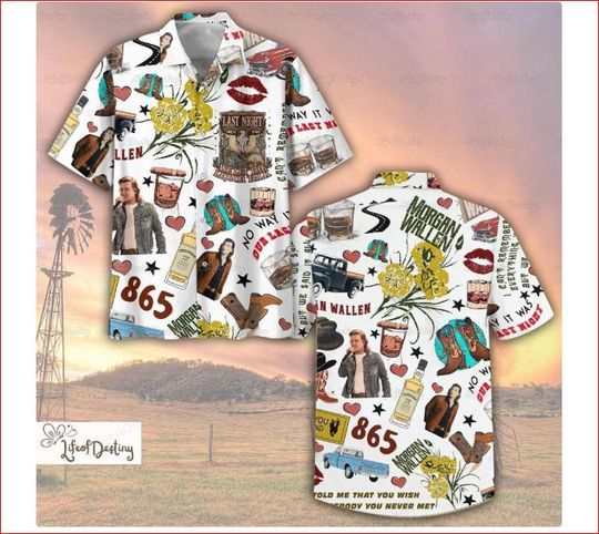 Wallen Western Hawaii Shirt, Cowboy Wallen Button Shirt