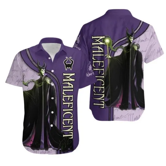 Villian Maleficent Hawaiian Button Down Shirt