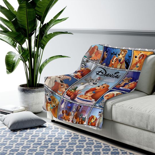 Disney Lady and the Tramp Blanket, Lady and the Tramp Fleece Blanket, Lady and the Tramp Theme Party, Disney Christmas Gifts