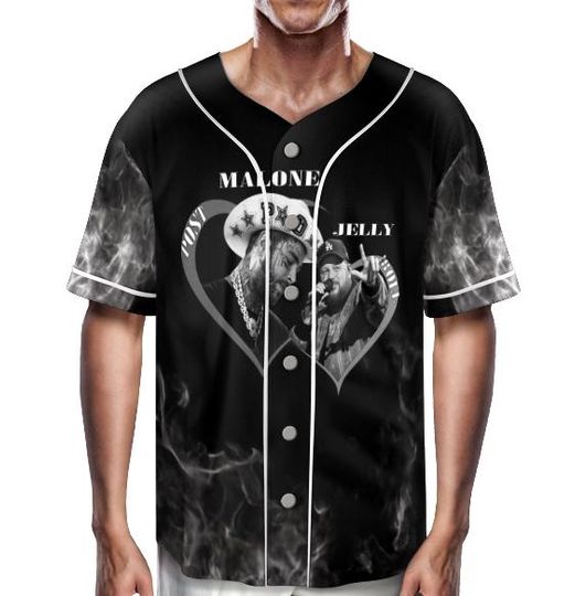 Post Malone Jelly Roll BAseball Jersey, Jelly Roll Concert Jersey, Post Merch
