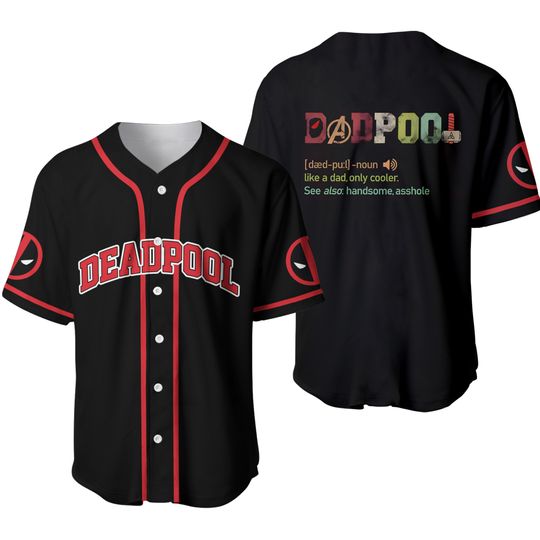 Deadpool Jersey Shirt, Deadpool Baseball Jersey, Deadpool Shirt