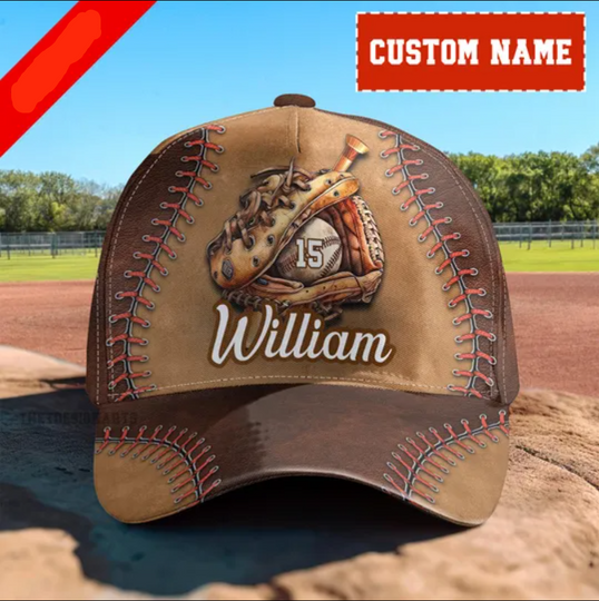 NEW! Personalized Name Baseball Classic Cap for Him, Custom Baseball Cap, Proud Dad Son Gifts, Baseball Lovers Cap, Baseball Fan Gifts