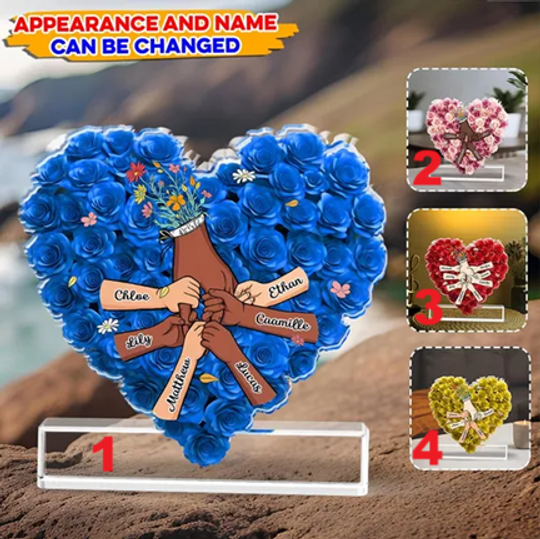 Custom Family Gift,Custom Flower Acrylic Block Gift,Best Mom Ever,Gift For Mom,House Warming Gift,Personalize Family Sign Gift,Gift For Love