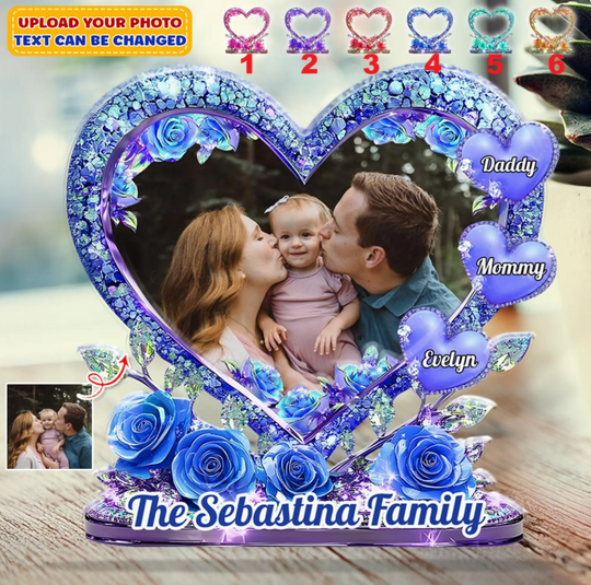 Custom Family Gift, Custom Flower Acrylic Block Gift, Personalized Family Sign Gift, Wedding Gift, New Home Gift,Custom Family Acrylic Block