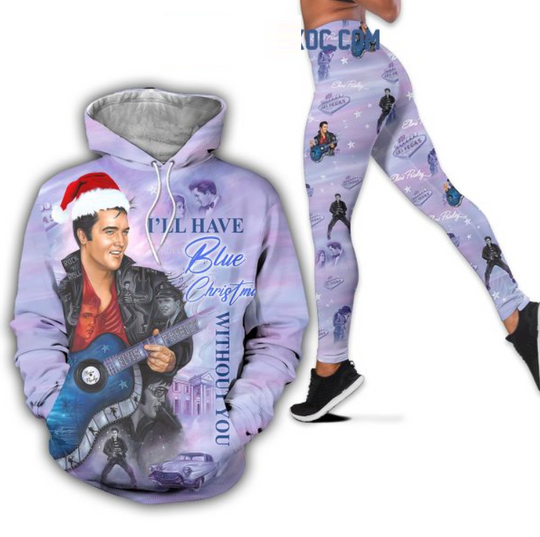 Elvis Presley I’ll Have Blue Christmas Without You Hoodie Leggings Set