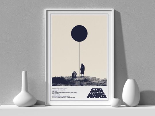 Retro Minimalist Star Wars 1977 Poster  Retro Poster, Movie Poster