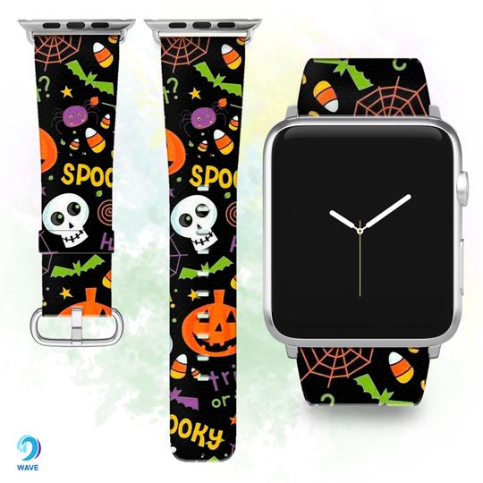 Halloween Witchcraft PU Leather Band for Apple Watch Series