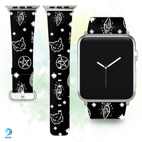 Halloween Witchcraft PU Leather Apple Watch Band Series