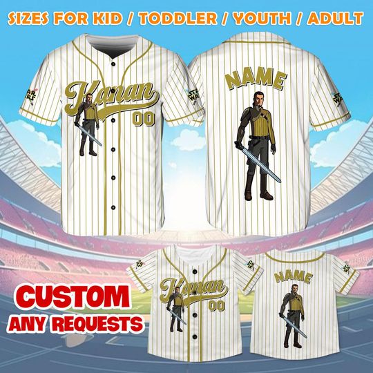 Kanan Jarrus Jersey Shirt, Disney Star Wars Baseball Jersey, Kanan Jarrus Cosplay, Star Wars Family Shirts, Star Wars Rebels Shirt