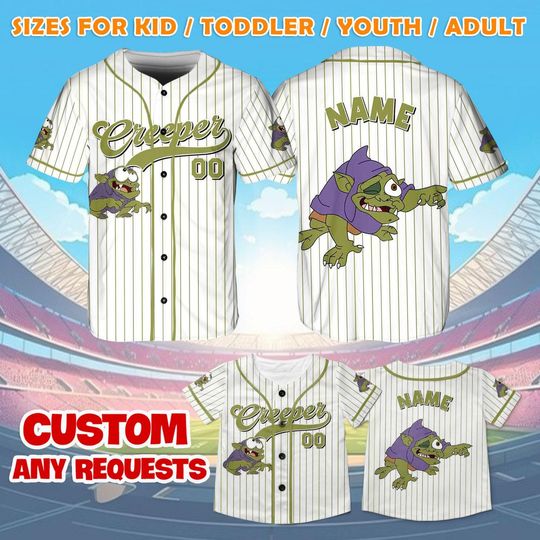 The Black Cauldron Creeper Jersey Shirt, Disney The Black Cauldron Baseball Jersey, Creeper Cosplay, Disney Trip, Disney World Shirt
