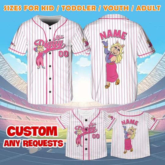 Muppets Miss Piggy Jersey Shirt, Disney Muppets Baseball Jersey, Disney Piggy Diva Cosplay, Magic Kingdom Shirt, Disney Family Shirts