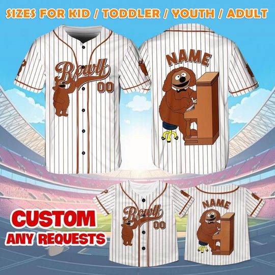 Muppets Rowlf the Dog Jersey Shirt, Disney Muppets Baseball Jersey, Rowlf the Dog Cosplay, Disney World Shirt, Disney Family Shirts