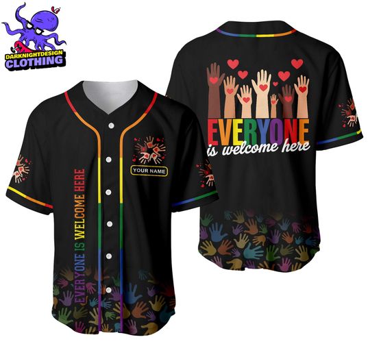 Custom Everyone Is Welcome Here Jersey Unisex Shirt, Inclusion And Equality T-shirt, Protest And Resist T-shirt, Idaho Teacher Tshirt