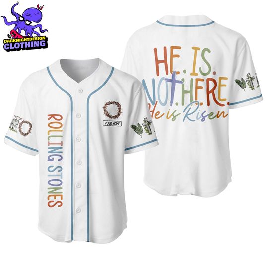 Custom Christian Easter He is Risen Custom Jersey Shirt, Christian Shirt, Jesus Easter Shirt, Jesus Christ Easter, Bunny Shirt, Faith Shirt