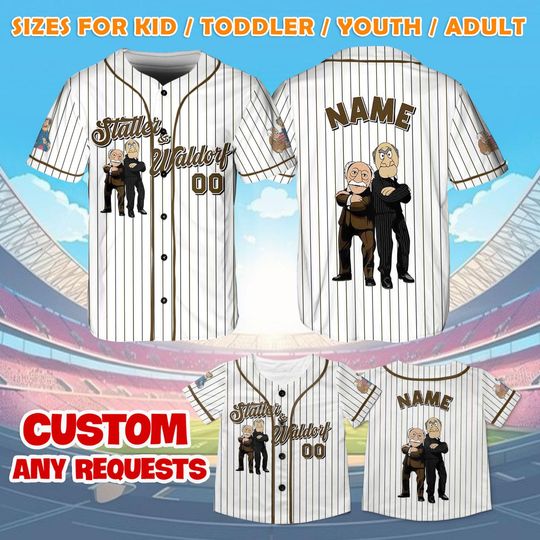 Statler and Waldorf Jersey Shirt, Disney Muppets Baseball Jersey, Statler and Waldorf Cosplay, Disney Trip Shirt, Magic Kingdom Shirt