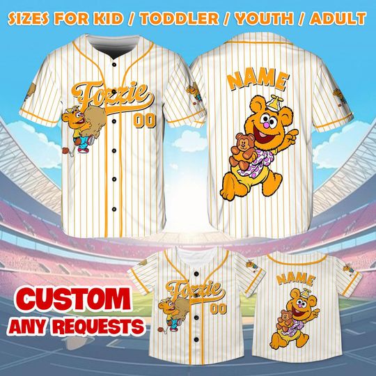 Baby Fozzie Bear Jersey Shirt, Disney Muppets Babie Baseball Jersey, Baby Fozzie Bear Cosplay, Disney World Shirt, Disney Trip Shirt
