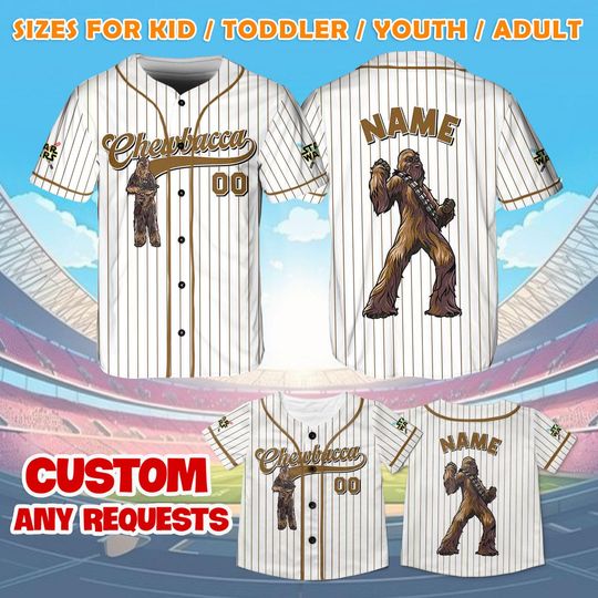 Chewbacca Jersey Shirt, Disney Star Wars Baseball Jersey, Star Wars Chewbacca Cosplay, Galaxy's Edge Shirt, Disney Trip Jersey