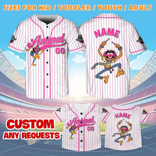 The Electric Mayhem Animal Jersey Shirt, Disney Muppets Baseball Jersey, Muppets Animal Cosplay, The Muppets Show, Disney World Shirt