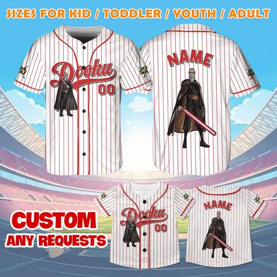 Count Dooku Jersey Shirt, Disney Star Wars Baseball Jersey, Darth Tyranus Cosplay, Revenge of the Sith Shirt, Disney Trip Shirt