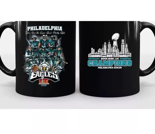 Eagles Super Bowl LIX Champions 2025 Mugs, Gift for Fan